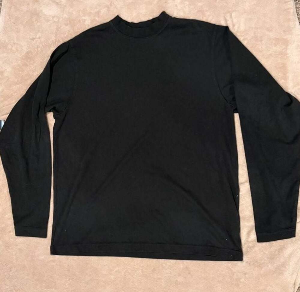 Yeezy Long Sleeve Mockneck T-Shirt in Light Black